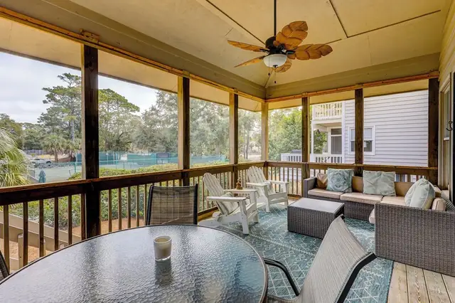 Balcony of this home in Sea Pines