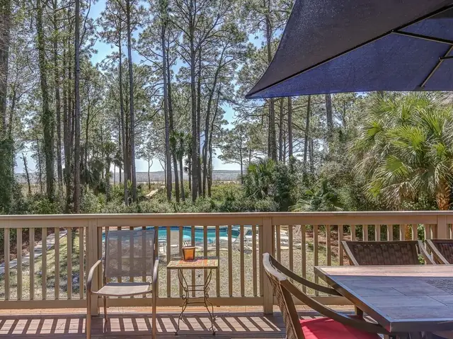 Balcony of this home in Sea Pines