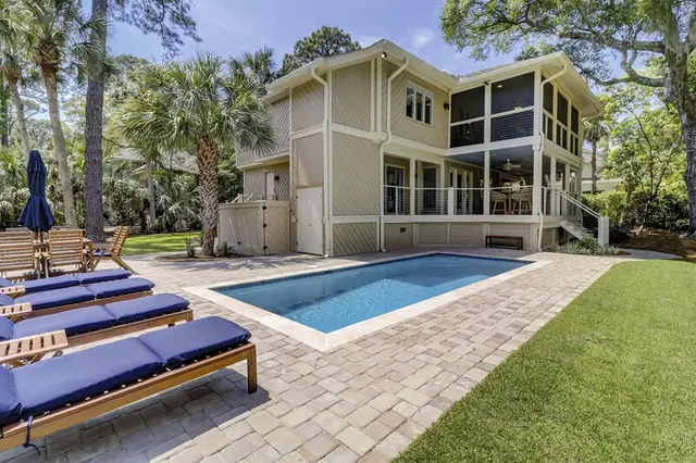 Outside of this home in Sea Pines