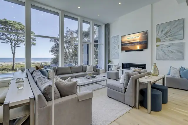 Living room of this home in Sea Pines