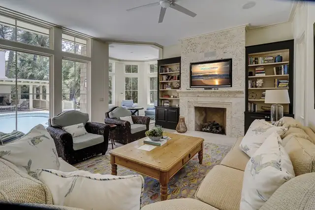 Living room of this home in Sea Pines