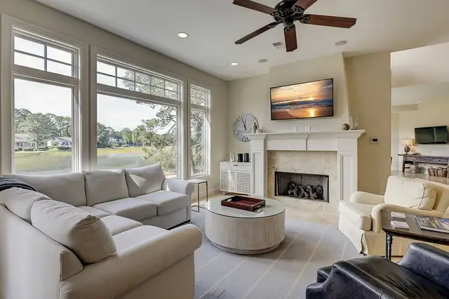 Living room of this home in Sea Pines