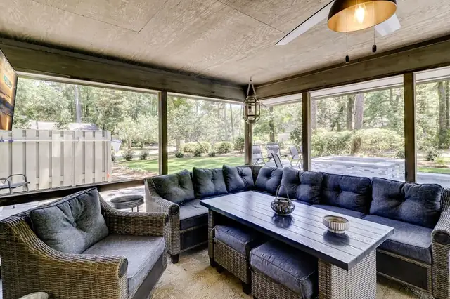 Balcony of this home in Sea Pines