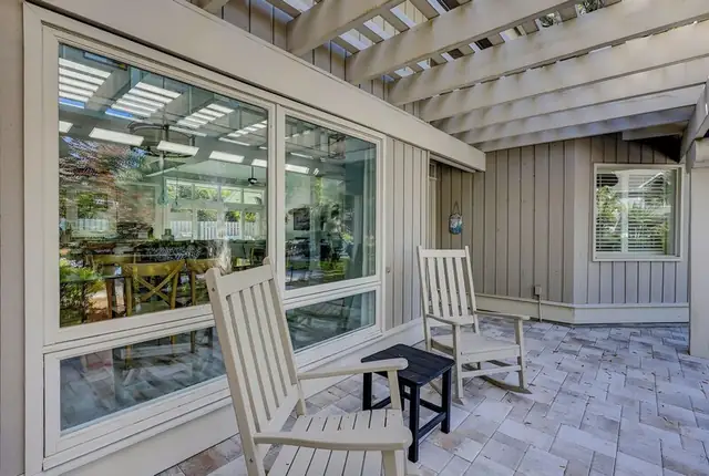 Balcony of this home in Sea Pines