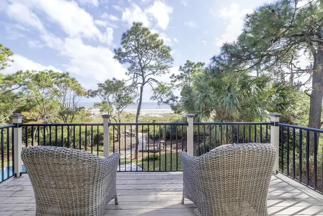 Balcony of this home in Sea Pines