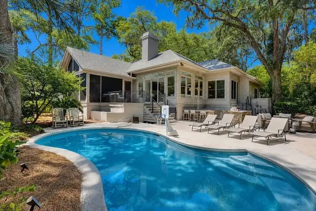 Outside of this home in Sea Pines