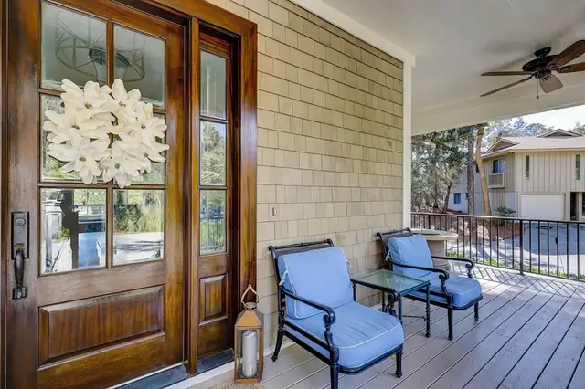 Balcony of this home in Sea Pines