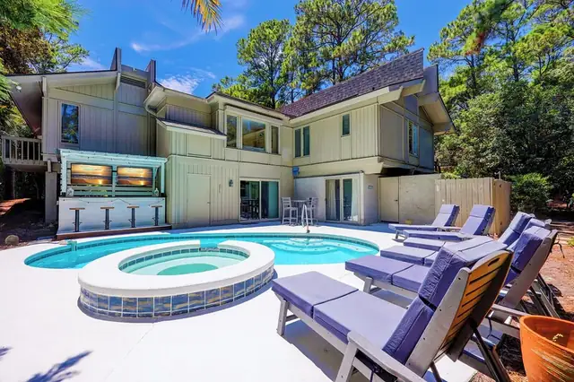 Outside of this home in Sea Pines