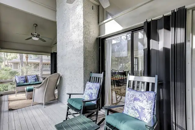 Balcony of this home in Sea Pines