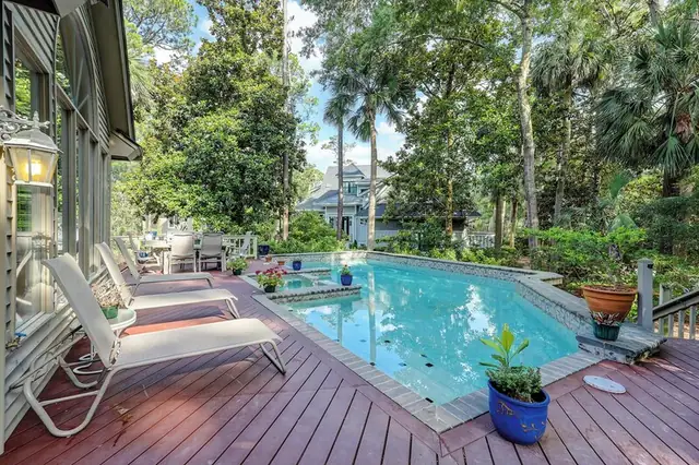 Balcony of this home in Sea Pines