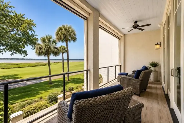 Balcony of this home in Sea Pines
