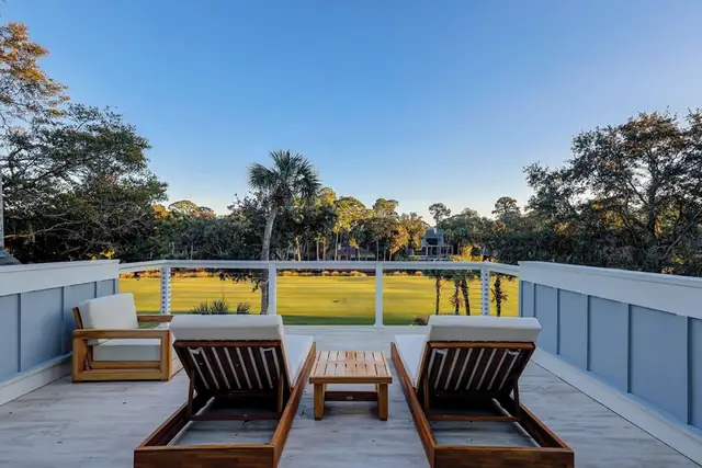 Balcony of this home in Sea Pines