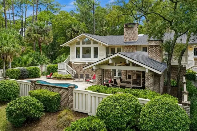 Outside of this home in Sea Pines