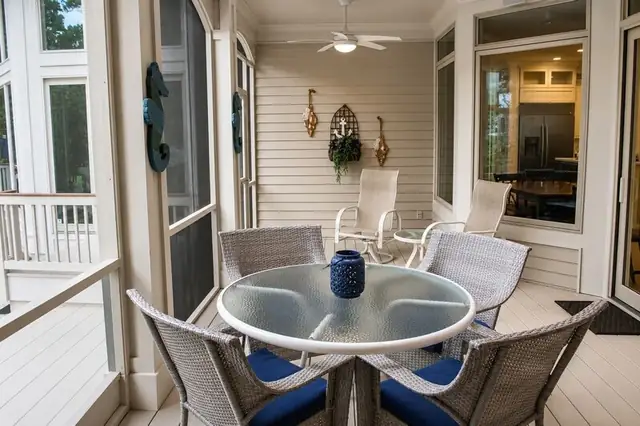 Balcony of this home in Sea Pines
