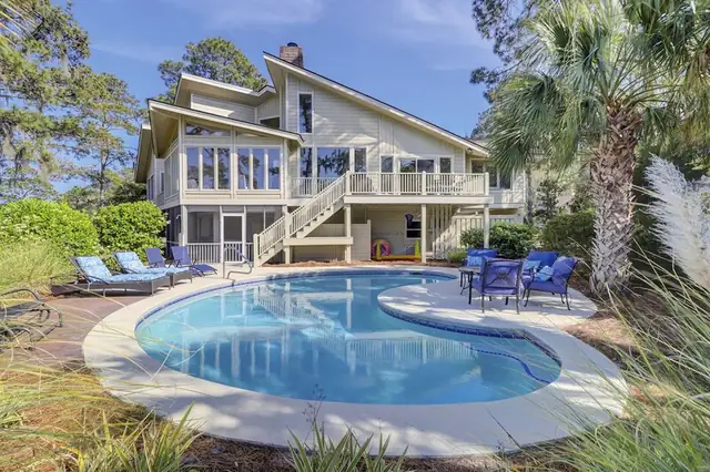 Outside of this home in Sea Pines