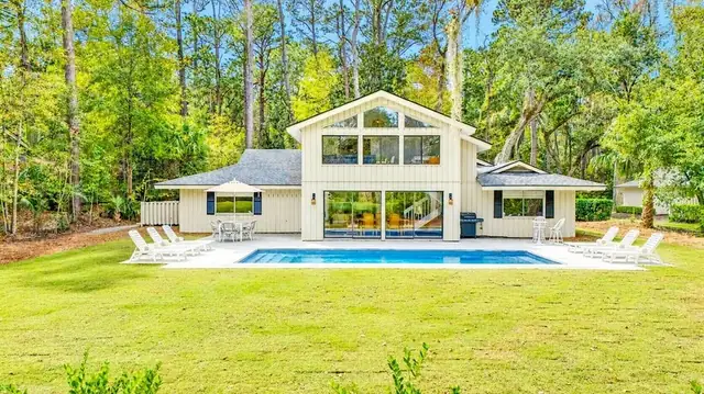 Outside of this home in Sea Pines