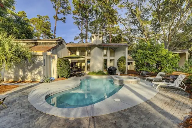 Outside of this home in Sea Pines