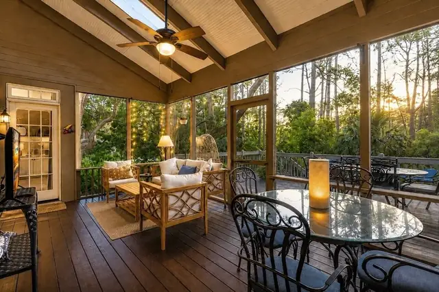 Balcony of this home in Sea Pines