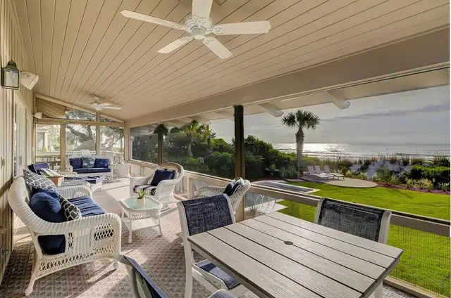 Balcony of this home in Sea Pines