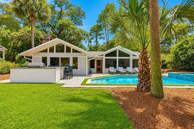 Outside of this home in Sea Pines