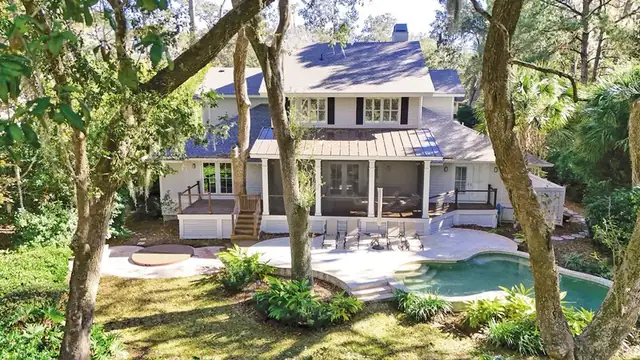 Outside of this home in Sea Pines