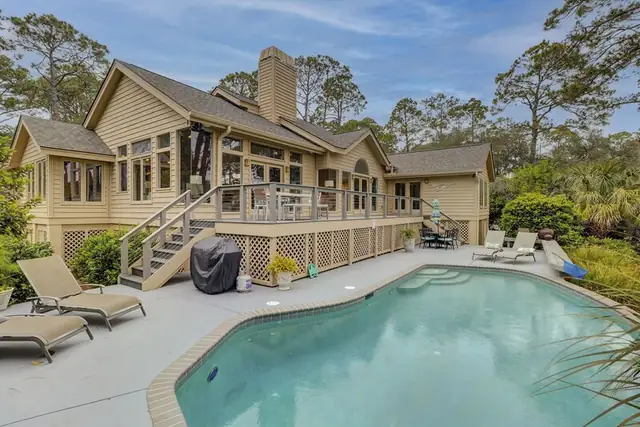 Outside of this home in Sea Pines