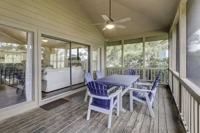 Balcony of this home in Sea Pines