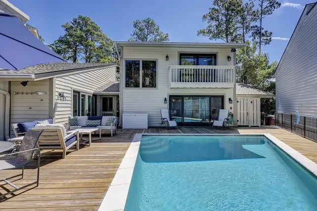 Outside of this home in Sea Pines