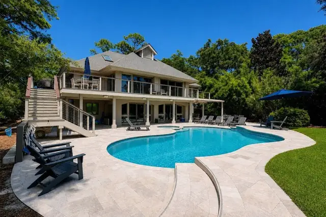 Outside of this home in Sea Pines