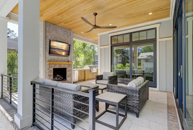Balcony of this home in Sea Pines