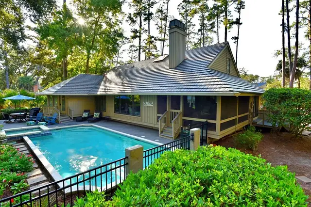 Outside of this home in Sea Pines