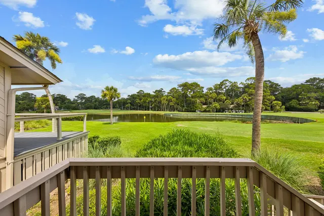 Golf course view from the deck at Ocean Course Villas 548