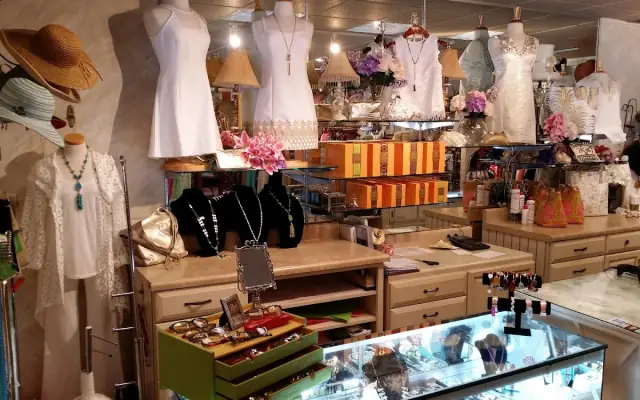 Dresses, hats, jewelry and a glass jewelry counter inside S.M. Bradford Co. in Harbour Town