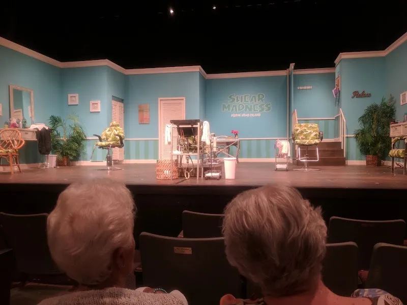 A stage set at the Main Street Theatre, where Lean Ensemble Theater performs, seen from the audience
