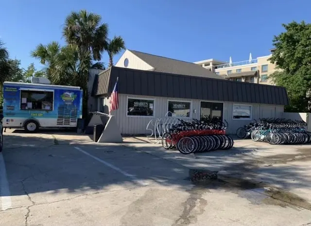 The Sharky’s Bike Rentals shop on Pope Avenue