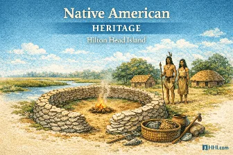 An illustration of Native Americans on Hilton Head Island